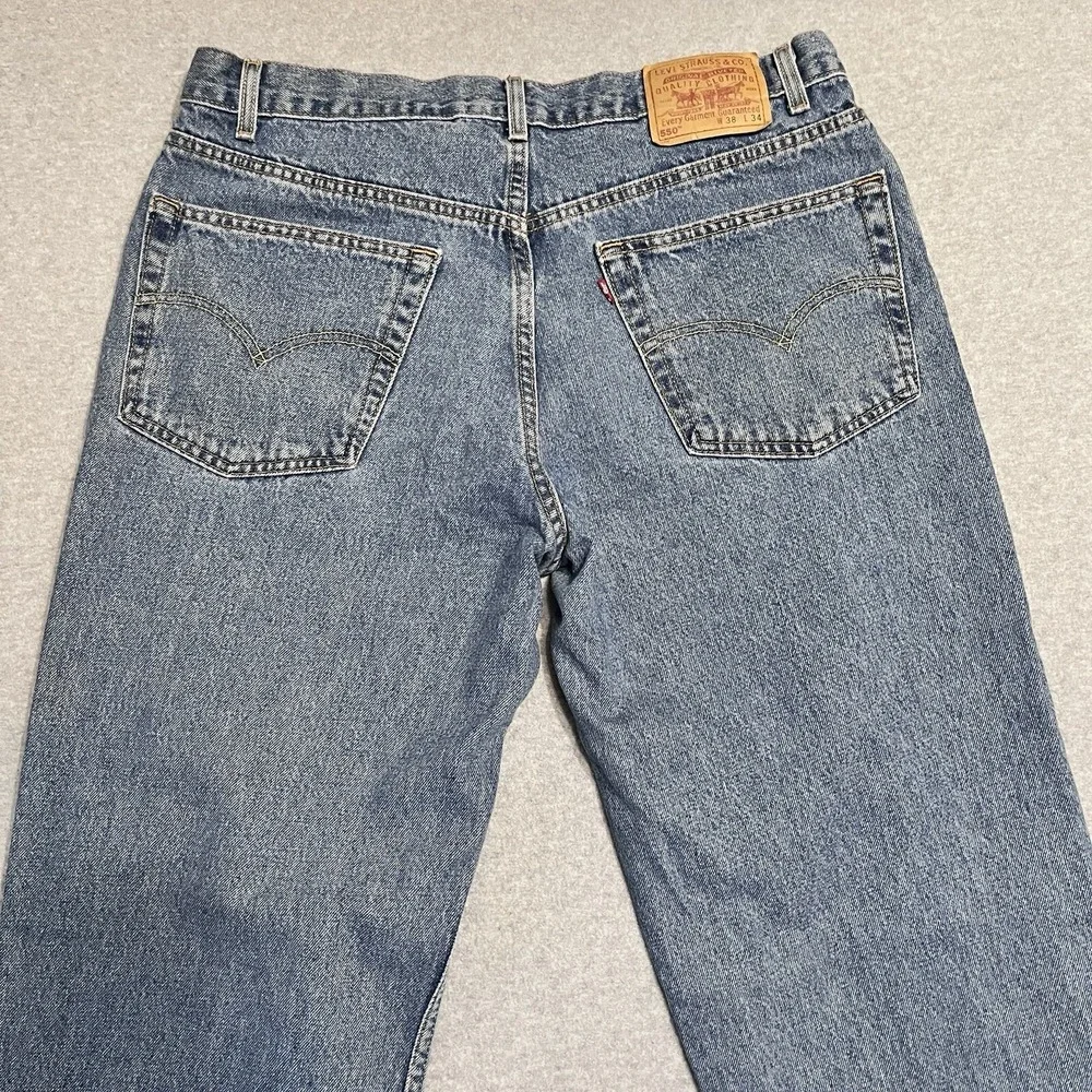 Vintage Levis 550‎ Jeans Mens 36X31 Blue Relaxed Tapered Medium Denim *Hemmed*